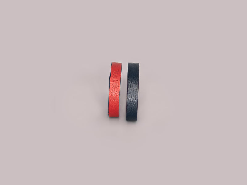 Bracelet réversible bicolore - Bleu marine & Rouge