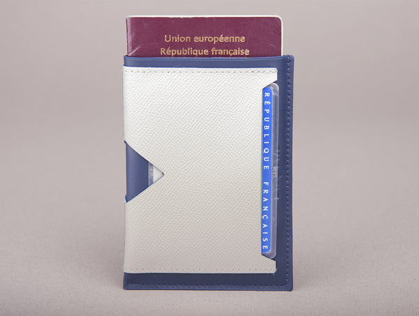 Etui passeport - Bleu marine & Blanc